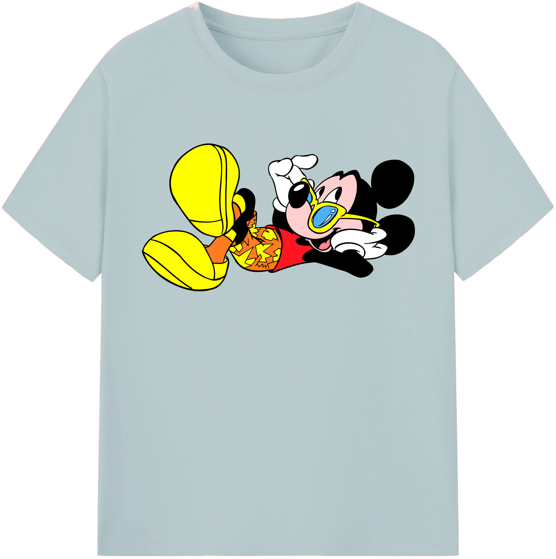 （画像用） ミッキーマウス Mickey Mouse 綿100％半袖Tシャツ（フロントプリント）